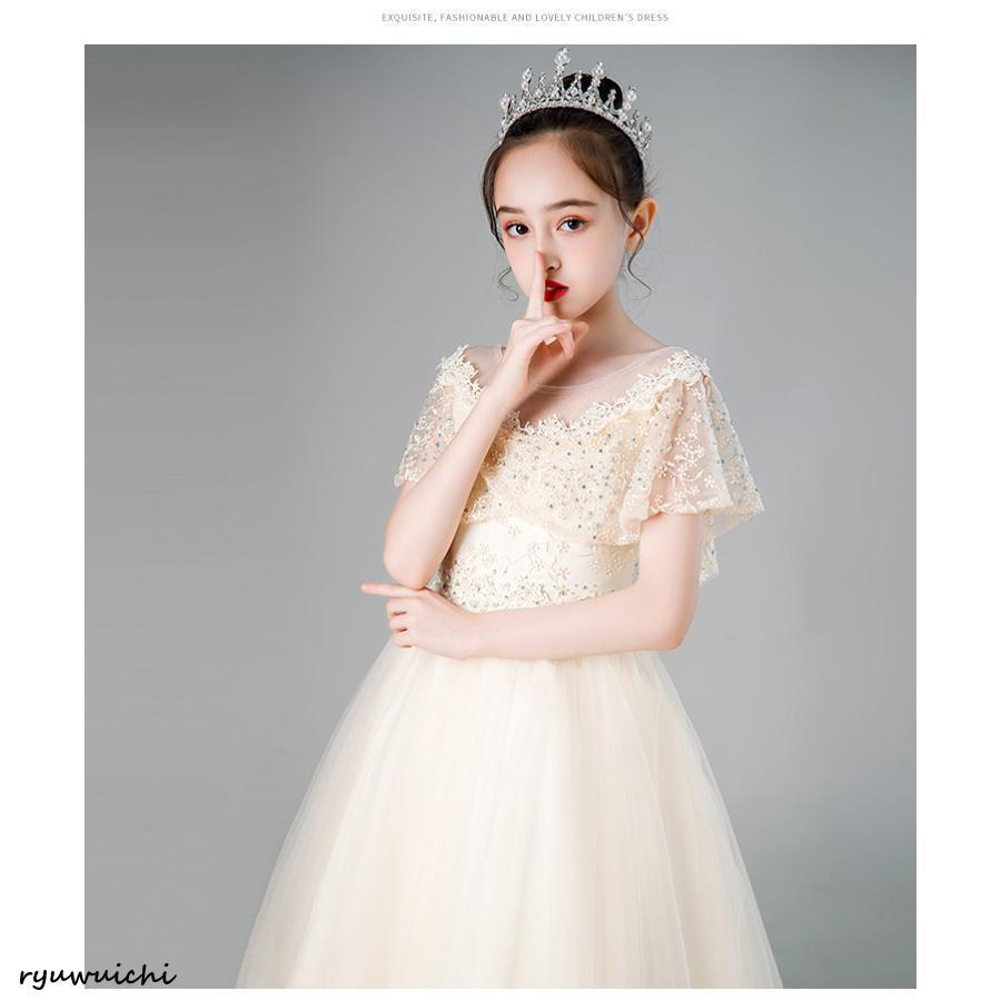 ドレス ワンピース ピアノ 子供 キッズ 入学式 可愛い 結婚式 演奏会 発表会  安い ロング 水色 半袖 おしゃれ  春 夏 120 130 140 150 160 | ブランド登録なし | 17