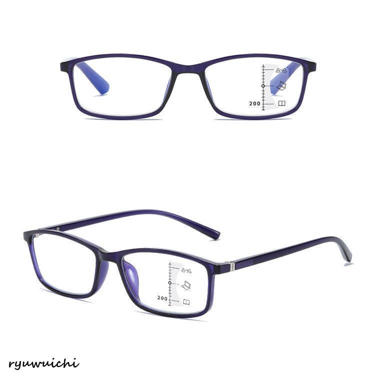 老眼鏡 レディース 読書 めがね 累進多焦点遠近両用老眼鏡 メガネ TR90 累進多焦点レンズ 軽量 リーディンググラス ブルーライトカット ...