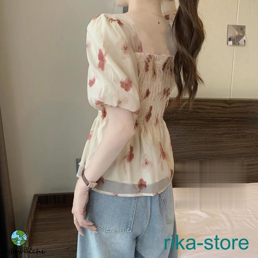 花柄 シフォンブラウス 半袖 レディース : 龍一ストア - 通販 - Yahoo