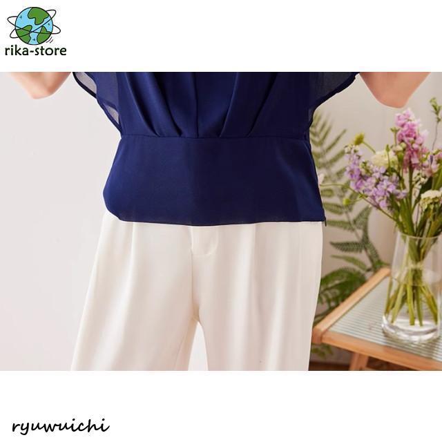 other - ティーマットマサキパリ Vネックフレアブラウス シャツ プルオーバー 半袖 1 S／S BLOUSE | T-mat Masaki-Paris/ティーマットマサキ