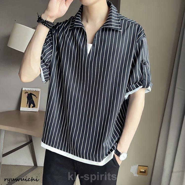 アイスシルク 半袖シャツ メンズ シャツ 半袖 涼しい 接触冷感 プル