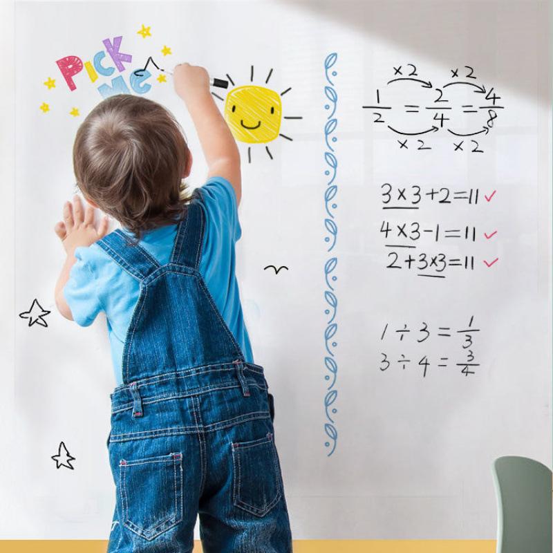 ホワイトボード 壁掛け シート 白板 子供 壁紙シール 貼り付け 無地薄型ボード 落書き 磁石がくっつく オフィス 学校用 家用 会議室｜龍一ストア