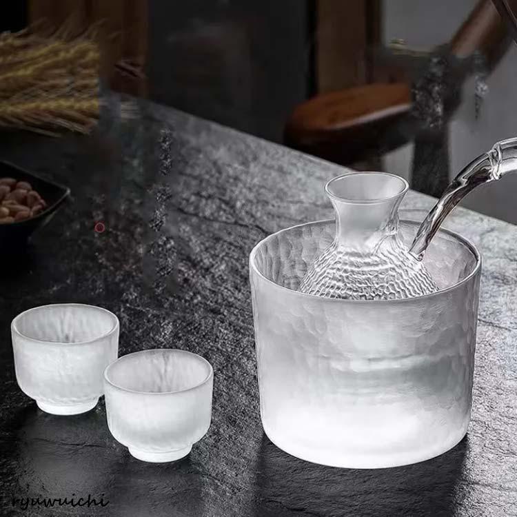 ガラス 酒器セット セット 6点セット 高級感 半透明 クリア 熱燗器