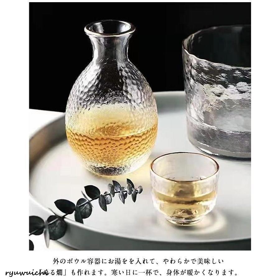 ガラス 酒器セット セット 6点セット 高級感 半透明 クリア 熱燗器