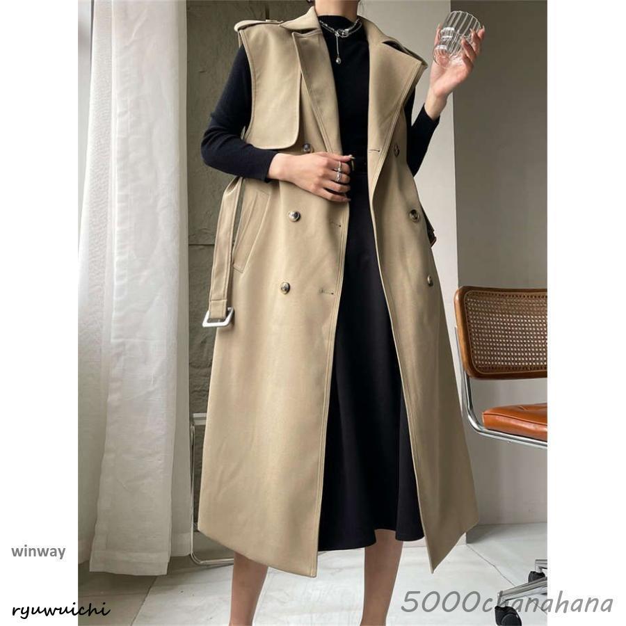 ジレ レディース ロングジレ ロングベスト トレンチベスト スーツ