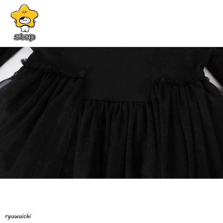 ワンピース  襟付き キッズ 子供服 女の子 長袖 正装 礼服 2点セットアップ  Aライン ピアノの発表会 卒業式 小学校 入学式 法事 喪服の画像