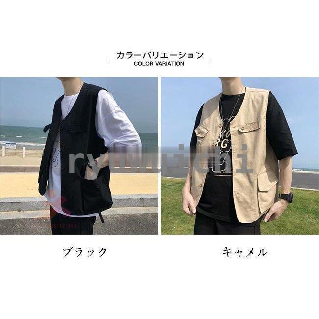 チョッキ ベスト メンズ ジレベスト 前開き ジレ ゆったり ワーク風