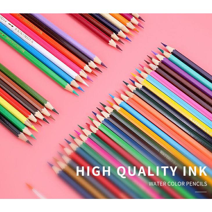 送料無料 水彩色鉛筆 水溶性 水性 最大95 オフ 48色セット 48本入り ペイントブラシ 鉛筆ホルダー 鉛筆削り 消しゴム付属 イラスト 塗り絵 学校教材用 スケッチ デザイン