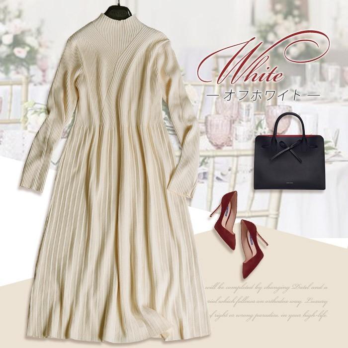 ニット ニットワンピ ニットワンピース ワンピース リブニット 秋 冬 プリーツ お呼ばれ パーティー 上品 No 10 1 10 1 Stanza Dolce By Ryze 通販 Yahoo ショッピング
