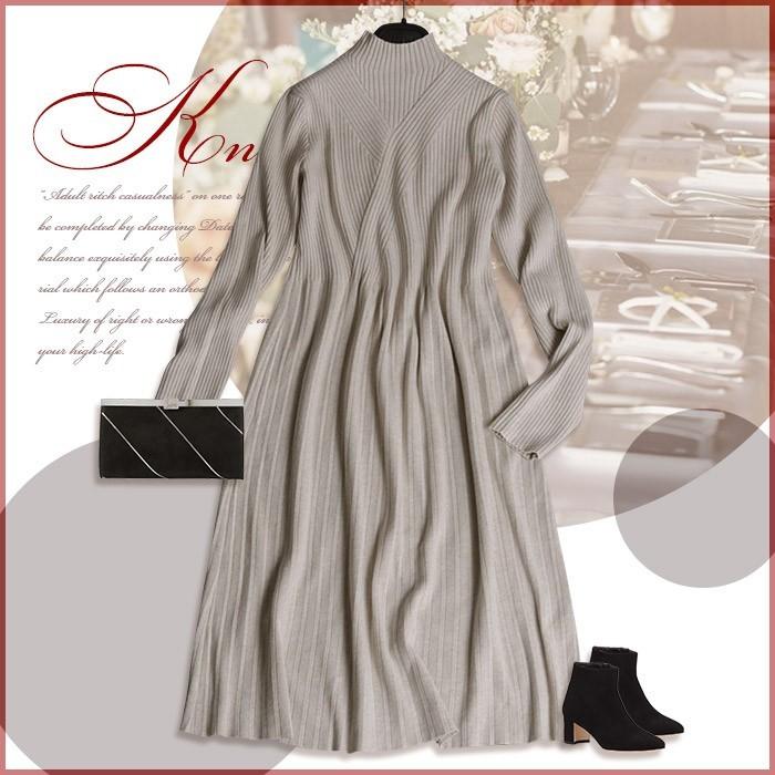 ニット ニットワンピ ニットワンピース ワンピース リブニット 秋 冬 プリーツ お呼ばれ パーティー 上品 No 10 1 10 1 Stanza Dolce By Ryze 通販 Yahoo ショッピング