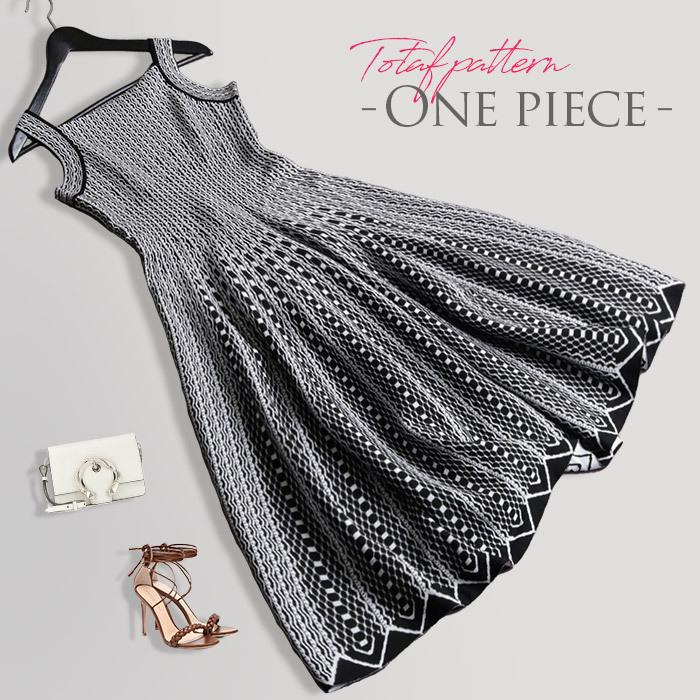 ニット ニットピース ワンピース きれいめ 秋 冬 フレア モノトーン 総柄 お呼ばれ 上品 ノースリーブ フリーサイズ No 10 229 Tf0679 10 229 Stanza Dolce By Ryze 通販 Yahoo ショッピング