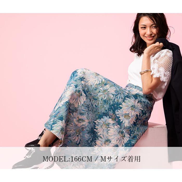 ボトム ボトムス レディース 花柄 フラワー スカート ジャガード ボトム ボトムス レディース 花柄 フラワー スカート ジャガード