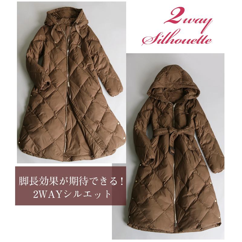 ダウンコート レディース ロング 着痩せ ダウン コート アウター