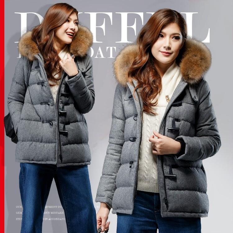 ダウンコート ダウンジャケット ショート ファー ラクーン ダッフル