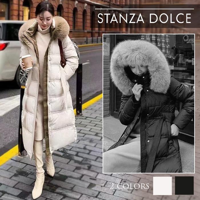 値下げ ダウンコート レディース ロング 着痩せ アウター フォックス ファー リブ 着 あたたかい 秋冬 大きいサイズ きれいめ 30代 40代 ダウンコート レディース ロング 着痩せ ダウン コート アウター