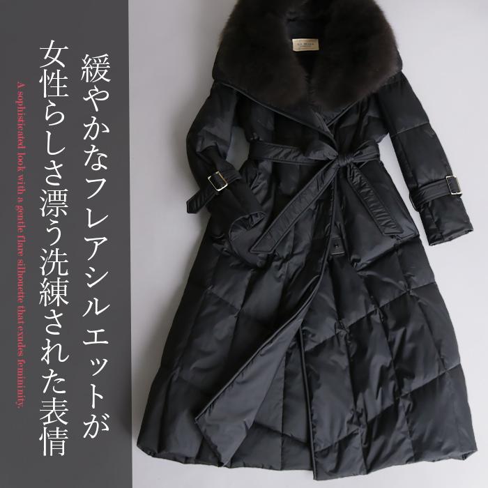 再入荷】ダウンコート レディース ロング フォックスファー コート