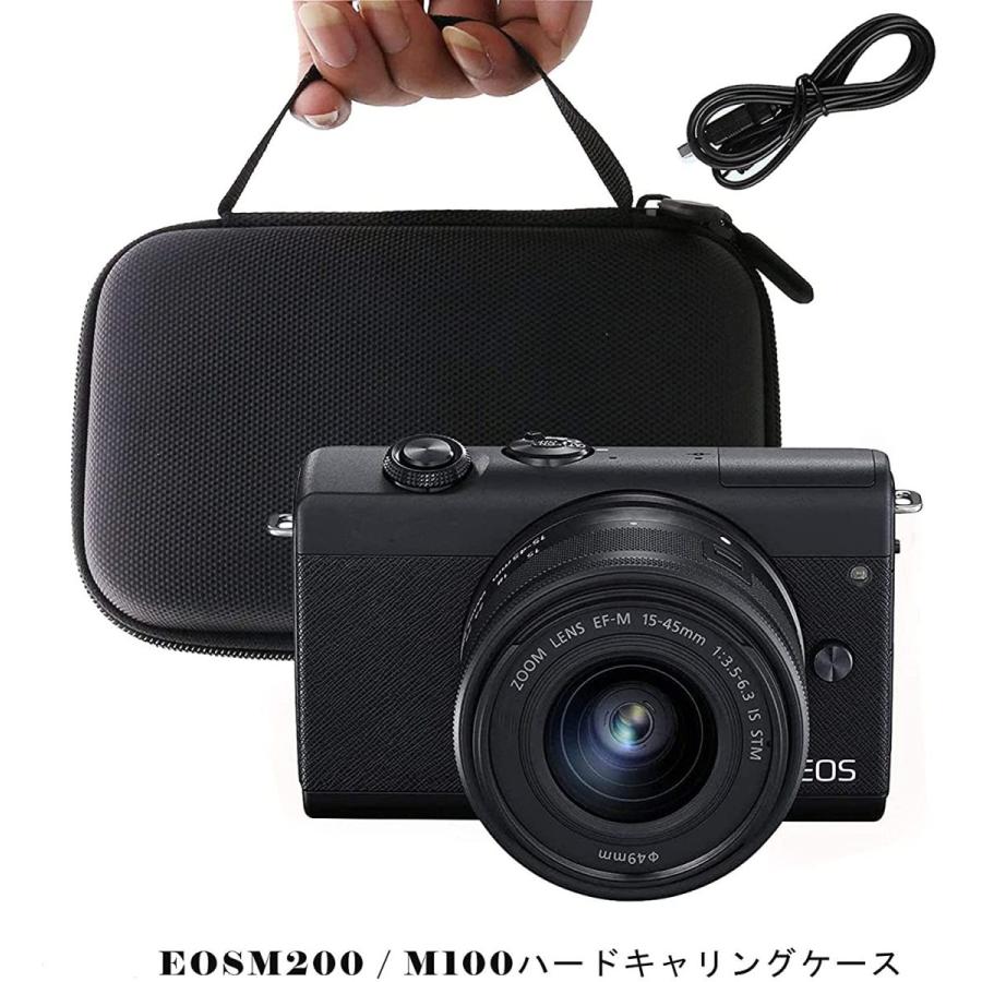 用の EOS M100 M200 カメラ 保護 キャリング 収納ケース -waiyu JP