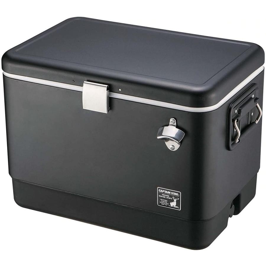 キャプテンスタッグ(CAPTAIN STAG) クーラーボックス スチールフォームクーラー 容量51L 水抜き栓・栓抜き付き CSブラックラベル UE
