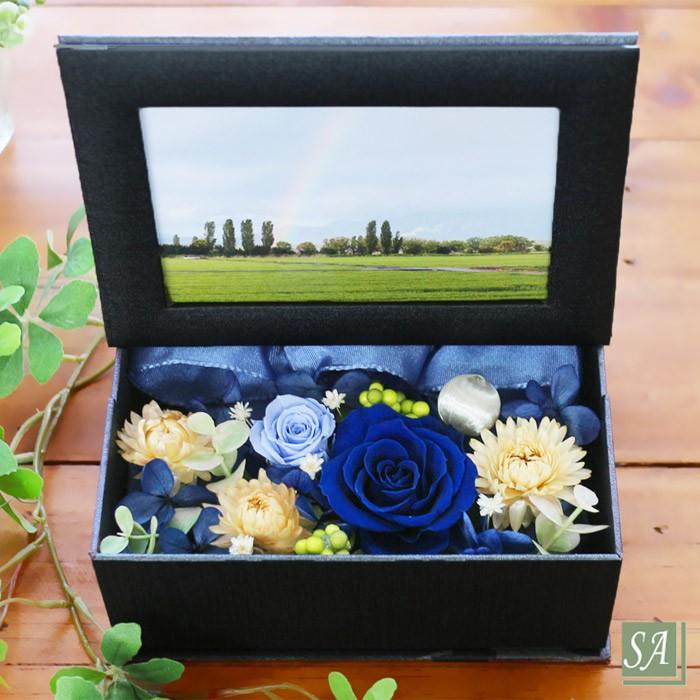 写真印刷無料 写真立て 最短お届け発送中 プリザーブドフラワー 花 写真入り フレーム お供え ペット 仏花 供花 お悔やみ 犬 ねこ フォトフレーム 仏壇用 虹の橋 | サウンドアレンジ | 20