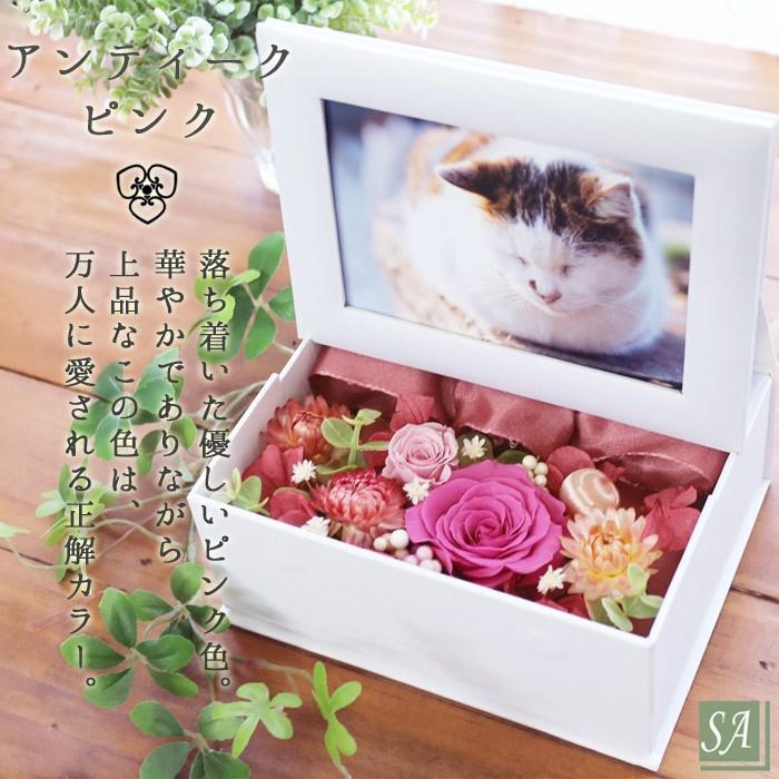 写真印刷無料 写真立て 最短お届け発送中 プリザーブドフラワー 花 写真入り フレーム お供え ペット 仏花 供花 お悔やみ 犬 ねこ フォトフレーム 仏壇用 虹の橋 | サウンドアレンジ | 15