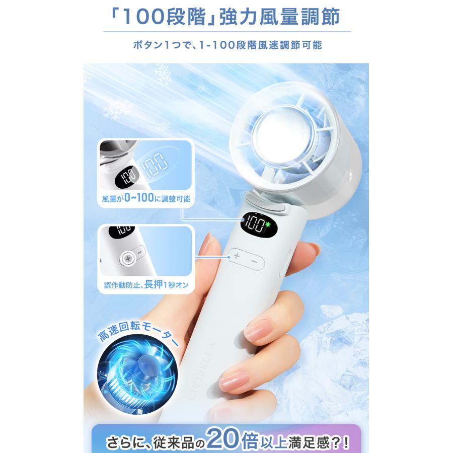 CICIBELLA 送料無料 更に進化2025年版 手持ち扇風機 冷却 高速