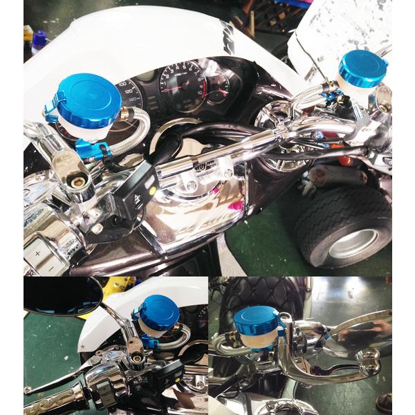 汎用 油圧 マスターシリンダー 17mm 左右セット ブルー 黒 22mm