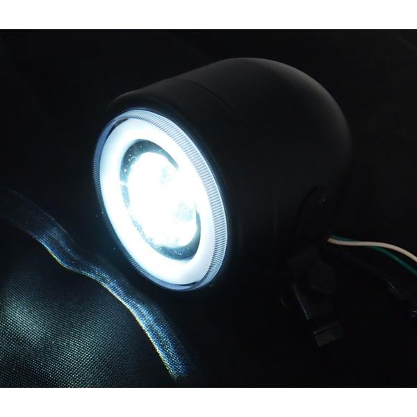 汎用 LED スチール 砲弾型 ベーツライト メッキ 黒 レンズ径90mm