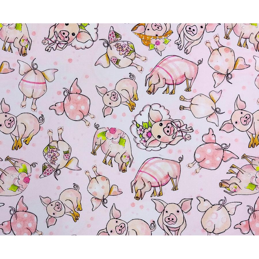 55cmX45cm 生地 ロラライハリス ブタさん Piggie ローラライデザインズ 