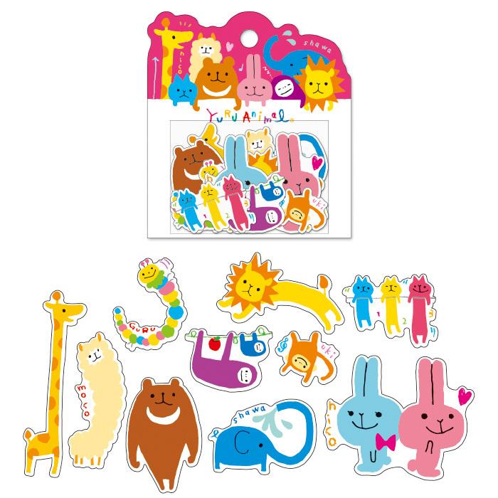 30th フレークシール 79954 ゆるあにまる / 【メール便OK】 : 城下文化