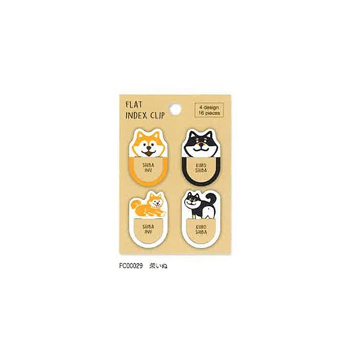 フラットインデックスクリップ みけねこ 柴いぬ FC00028 FC00029