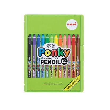 全部が芯のいろえんぴつ！ポンキーペンシル/Ponky　PENCIL　12色セット/K800PK12CLT 専用ミニ削り器付き/三菱鉛筆｜s-bunkadou