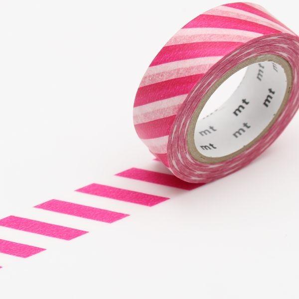 マスキングテープ ストライプ・マゼンダ 15mm×10m/MT01D372【カモ井