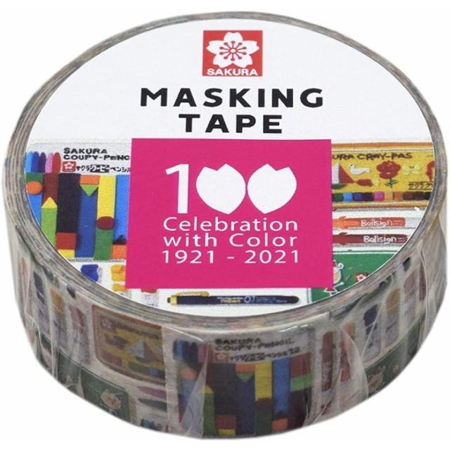 サクラクレパス マスキングテープ 100周年記念 紙粘土デザイン QMT