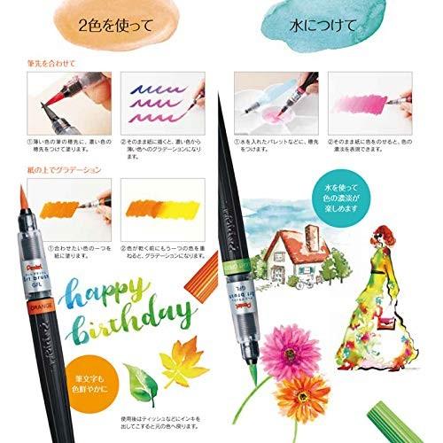 アートブラッシュ 18色セット カラー 筆ペン XGFL-18STM ぺんてる メール便NG｜s-bunkadou｜04