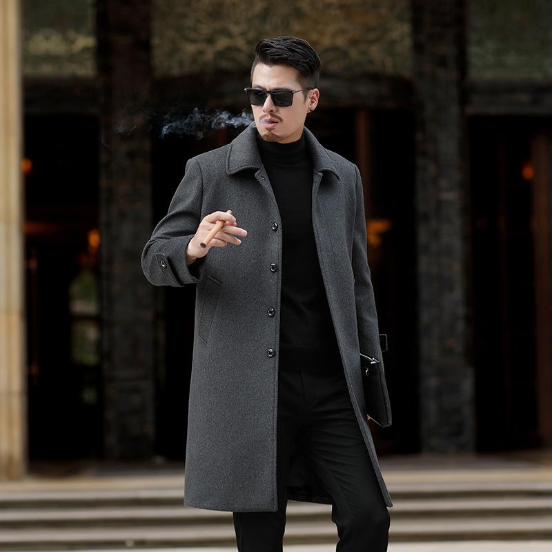 ウールコート メンズ ラシャコート 厚手 ロング丈 新作 暖かい