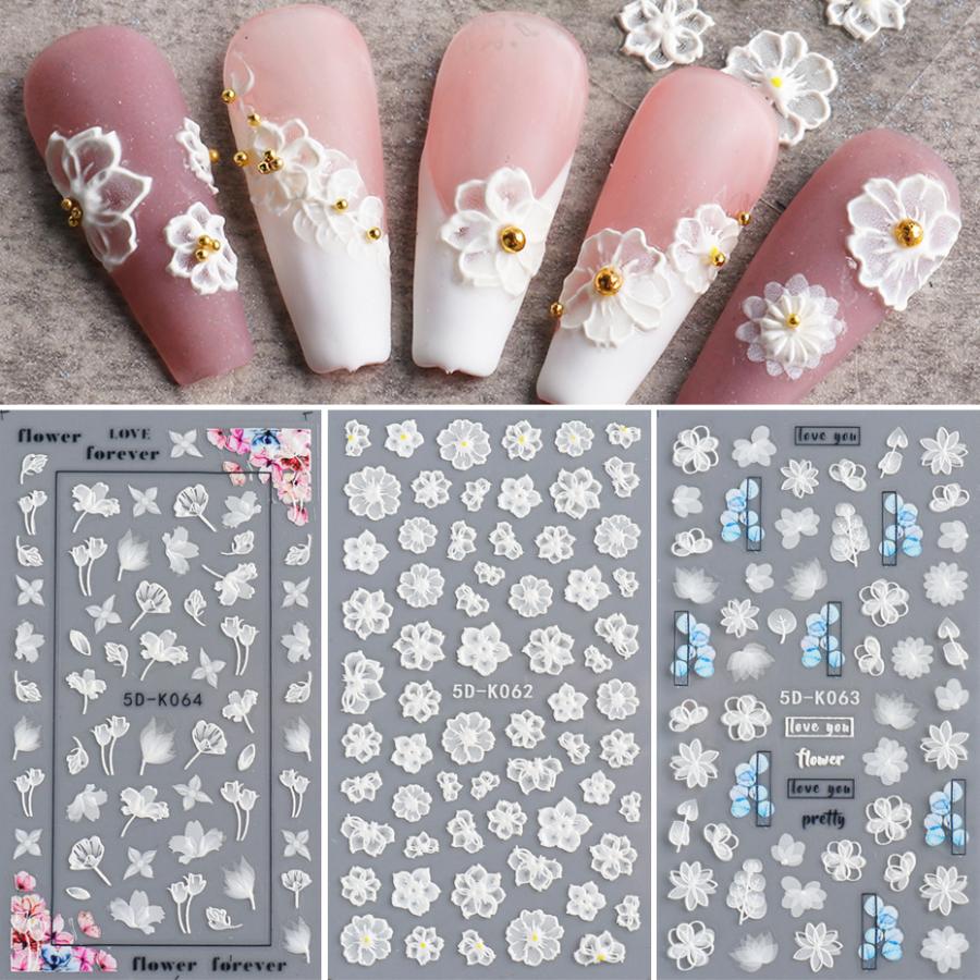 ネイルシール 5D立体 花柄 ネイルステッカー 極薄 お花シール ネイルシール 5D立体 花柄 ネイルステッカー 極薄 お花シール