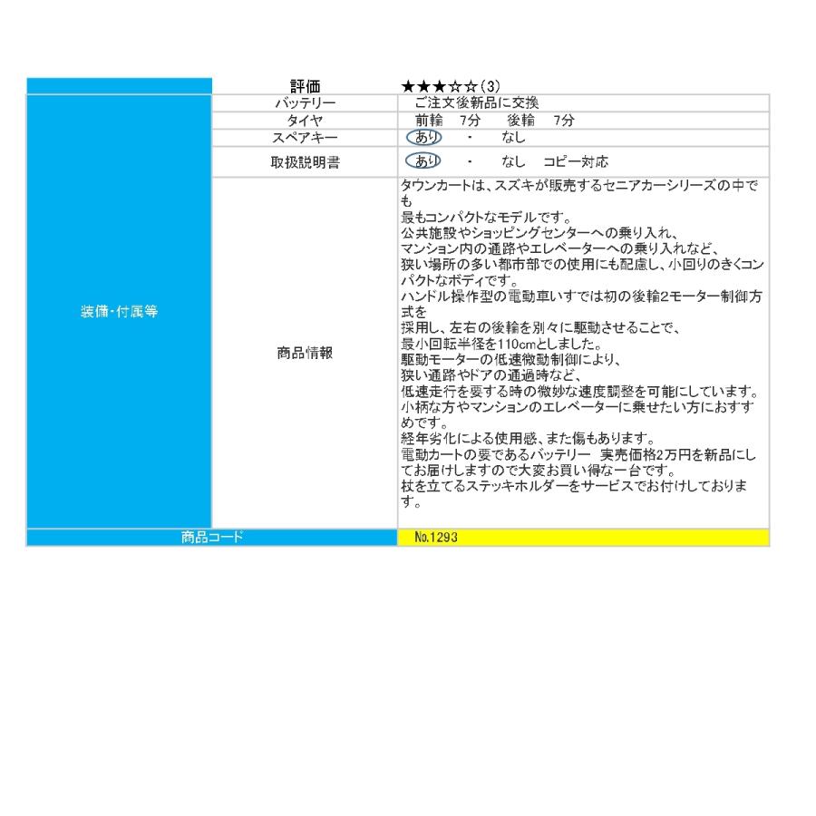 スズキ セニアカータウンカート 電動カート シニアカー【s-twct-1293】の画像
