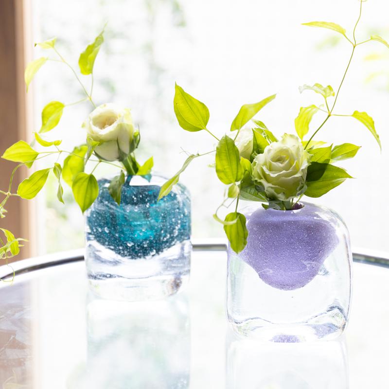 HenryDean ヘンリーディーン キューブ　花瓶　花器 HenryDean ヘンリーディーン V.Cube キューブ スウィート ガラス