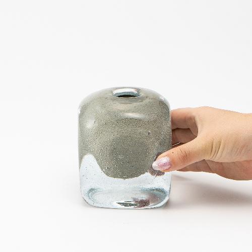 HenryDean ヘンリーディーン V.Cube キューブ グラヴィエ ガラス花瓶