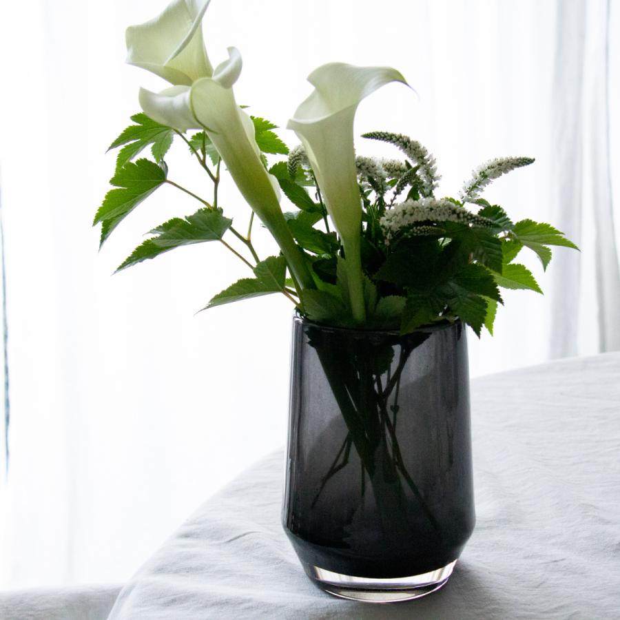 HenryDean ヘンリーディーン クレモンス スモーク ガラス花瓶　花器｜s-colourliving