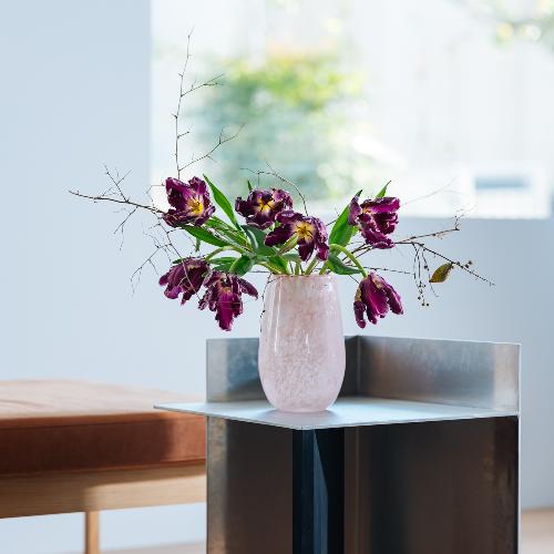 HenryDean ヘンリーディーン ソンボルハイS ガラス花瓶 花器 ピンク系