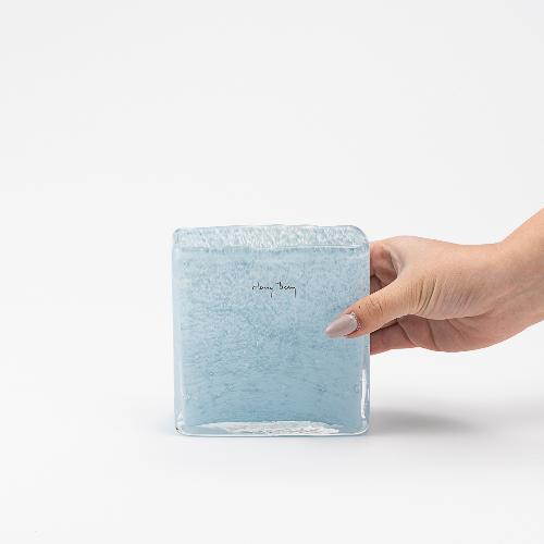 HenryDean ヘンリーディーン スクエアXS パステルブルー ガラス花瓶