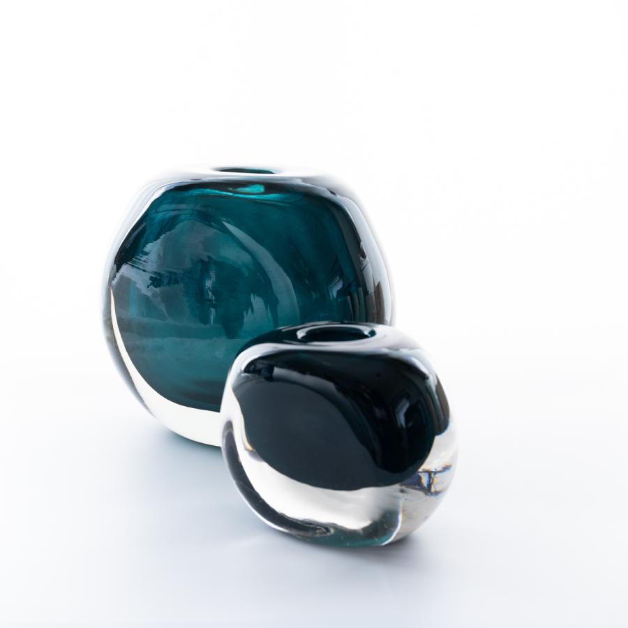 HenryDean ヘンリーディーン V.Uluru キューブ アズル ガラス花瓶 花器