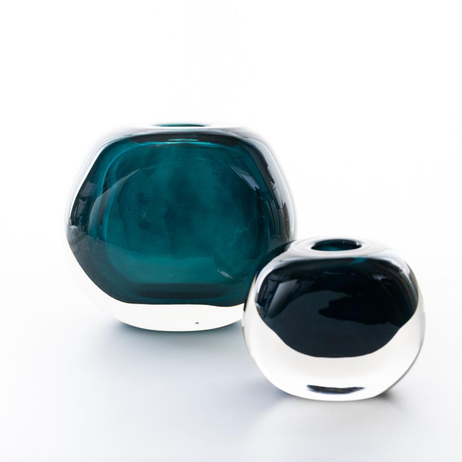 HenryDean ヘンリーディーン V.Uluru キューブ アズルB ガラス花瓶