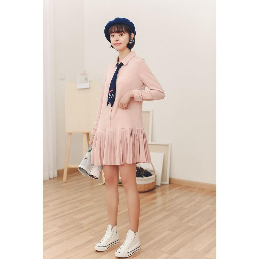 ワンピース レディース 秋 長袖 きれいめ シャツ ミニ ひざ丈 シンプル 中学生 高校生 ファッション 女子 かわいい おしゃれ 韓国 D012 S Conny 通販 Yahoo ショッピング