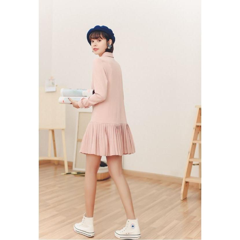 ワンピース レディース 秋 長袖 きれいめ シャツ ミニ ひざ丈 シンプル 中学生 高校生 ファッション 女子 かわいい おしゃれ 韓国 D012 S Conny 通販 Yahoo ショッピング