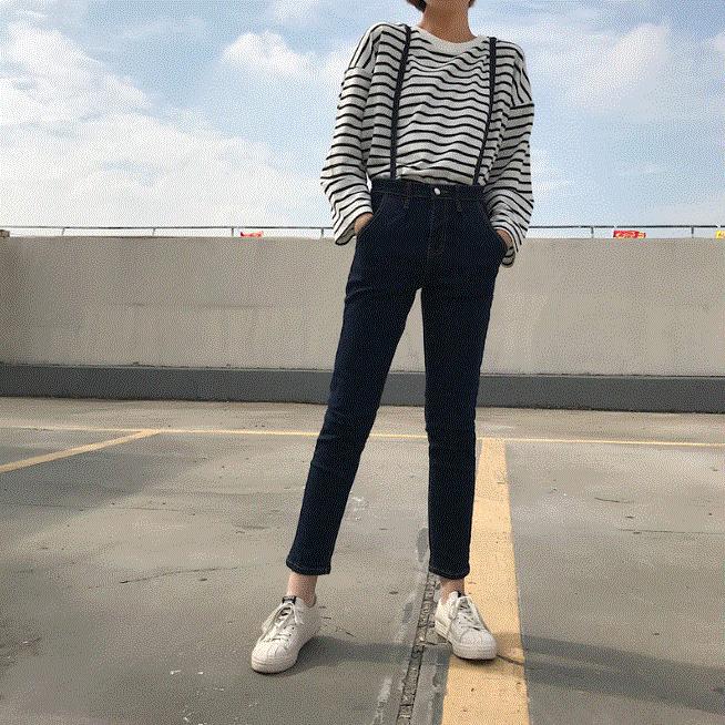 パンツ デニム 長ズボン ジーンズ ティーンズファッション 中学生 高校生 ファッション 女子 私服 かわいい サスペンダー アンクル レディース P009 S Conny 通販 Yahoo ショッピング