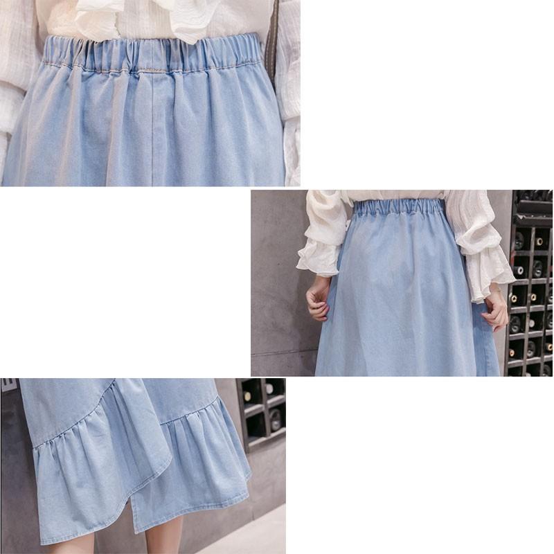 スカート ロング 夏 レディース 膝丈 フレア デニム 代 10代 高校生 女子 ティーンズファッション 流行 かわいい カジュアル 韓国 S009 S Conny 通販 Yahoo ショッピング