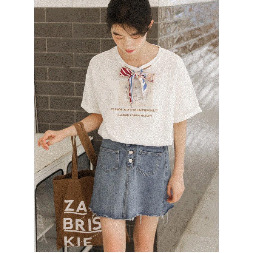 Tシャツ トップス カットソー レディース 半袖 夏 夏服 おしゃれ かわいい ティーンズファッション 中学生 高校生 女子 私服 流行 韓国 T048 S Conny 通販 Yahoo ショッピング