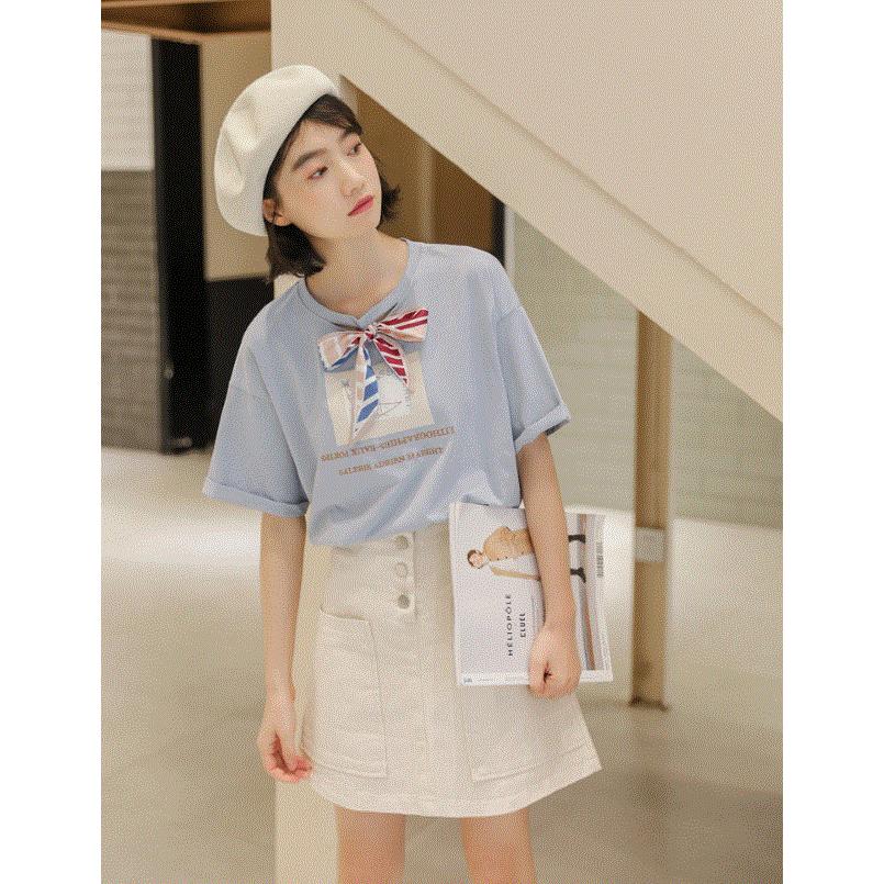 Tシャツ トップス カットソー レディース 半袖 夏 夏服 おしゃれ かわいい ティーンズファッション 中学生 高校生 女子 私服 流行 韓国 T048 S Conny 通販 Yahoo ショッピング